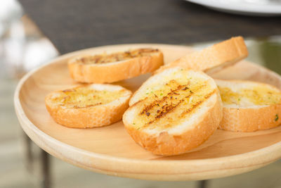 Close-up of breakfast on table