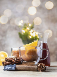 Close-up of drink on table