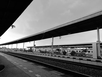 Railroad station platform against sky