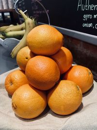 High angle view of oranges