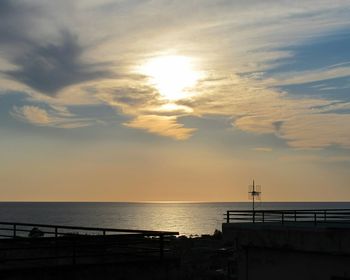 Scenic view of sea at sunset