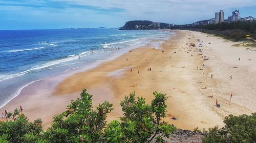 High angle view of beach against sky