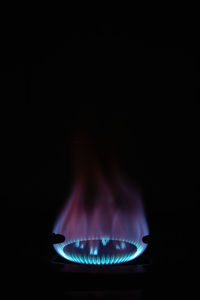 Blue flame from gas stove