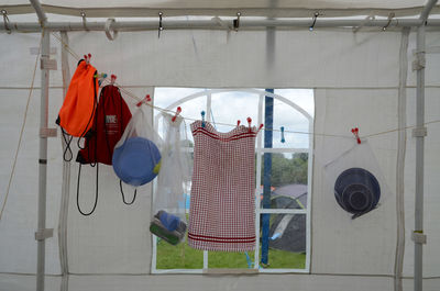 Clothes drying on clothesline