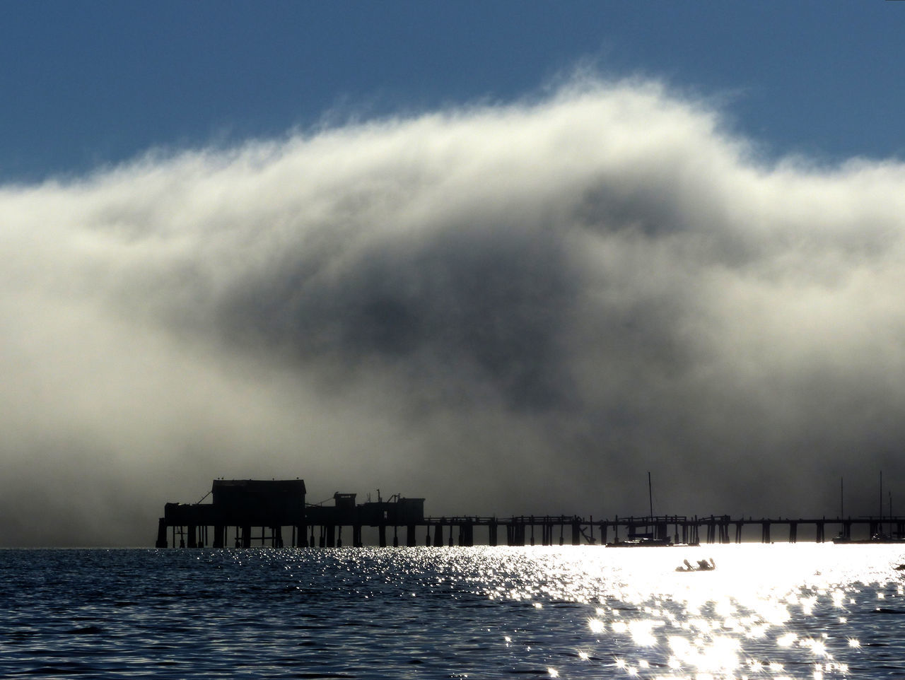 BUILT STRUCTURE ON SEA AGAINST SKY