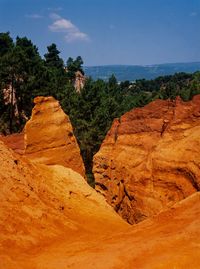 Rock formations on landscape