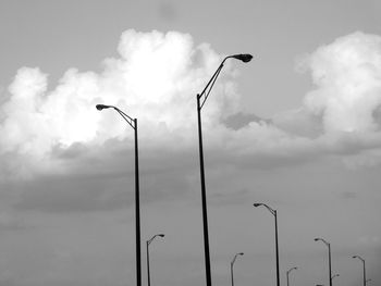 Low angle view of street light against sky