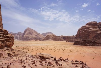 Scenic view of desert against sky