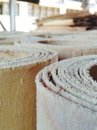 Close-up of snow on table