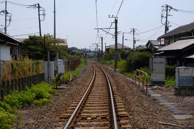 Railroad tracks against sky