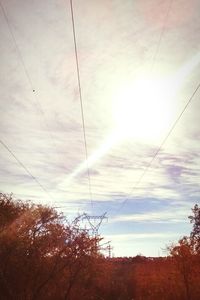 Low angle view of power lines against sky