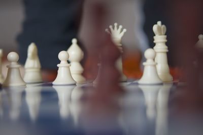 Close-up of chess pieces