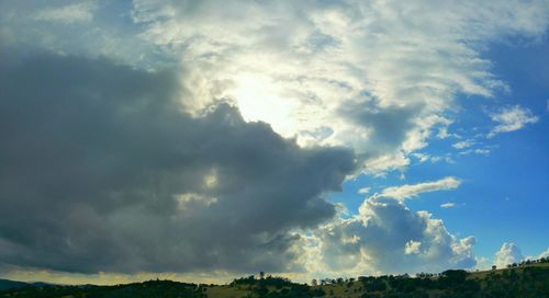 Scenic view of landscape against cloudy sky