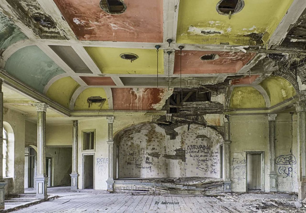 INTERIOR OF ABANDONED WAREHOUSE