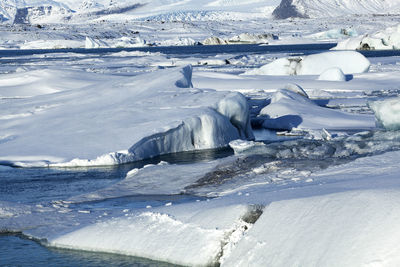 Scenic view of snow covered landscape