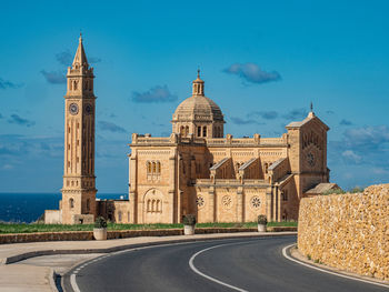 View of cathedral against blue sky