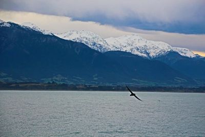 Scenic view of snowcapped mountains