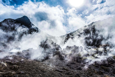 Scenic view of mountains against sky