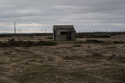 Scenic view of field against cloudy sky