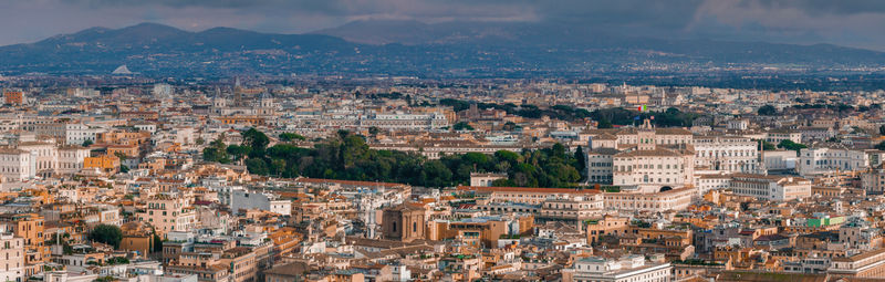 High angle view of townscape against sky