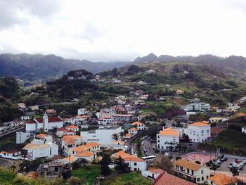 High angle view of town