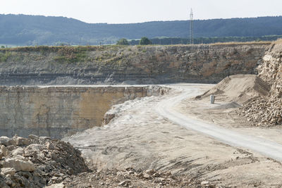 High angle view of road passing through landscape