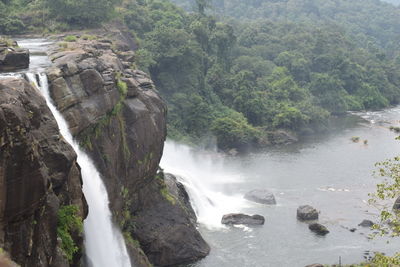 Scenic view of waterfall