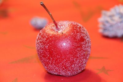 Close-up of apple on table