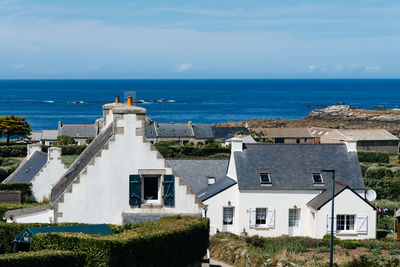 Traditional houses in the island of batz sunny day of summer