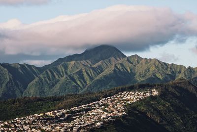 Scenic view of mountains against sky