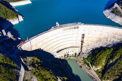 High angle view of dam