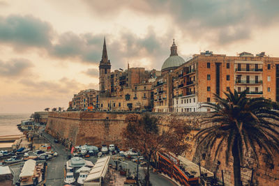 Panoramic view of valletta, the capital of the state of malta.