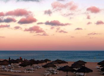 Scenic view of sea against sky during sunset. guincho  beach, cascais. 