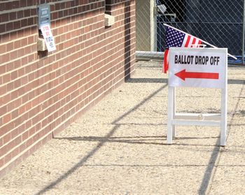 Sign showing ballot drop off point 