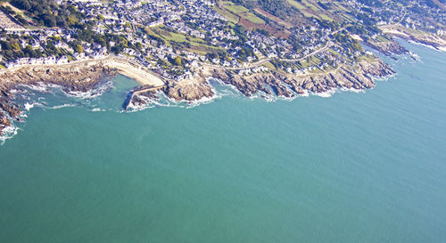 High angle view of sea shore