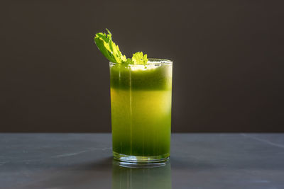 Close-up of drink against black background
