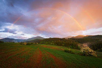 Rural landscape of turiec region at the foothills of velka fatra.