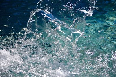 Close-up of water splashing in sea