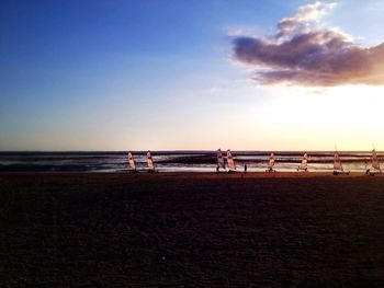 Scenic view of sea at sunset