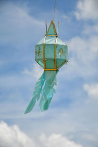 Low angle view of basketball hoop against sky