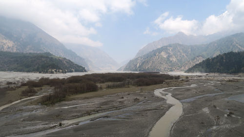 Scenic view of mountains against sky