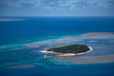 High angle view of sea against sky