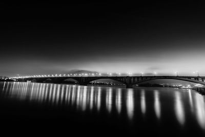 Bridge over river at night
