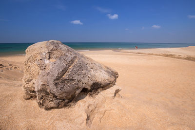 Scenic view of sea shore against sky