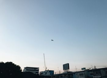 Low angle view of airplane flying in sky