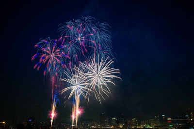 Low angle view of firework display