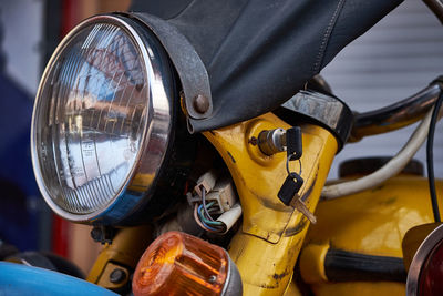 Close-up of motorcycle 