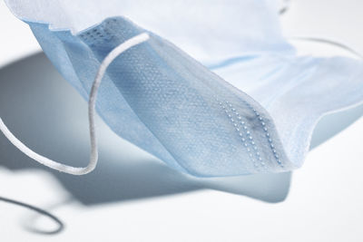 High angle view of white flower on table