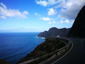 Road by sea against sky