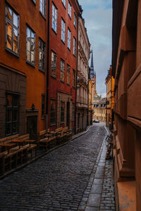 Alley amidst buildings in city